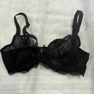 FREYA BLACK LACE UNDERWIRED BRA SIZE 30DDD EUC